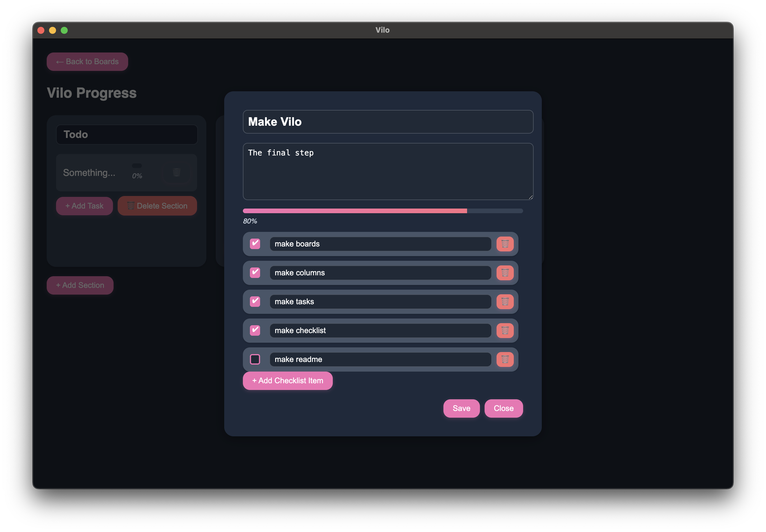 Tasks with Checklists